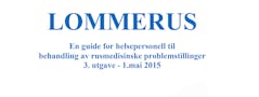 Illustrasjon: teksten Lommerus i blå skrift på hvit bakgrunn
